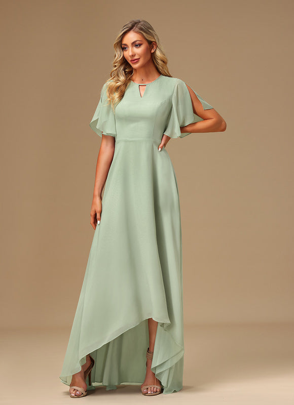 Robe Cérémonie Vert Doux Asymétrique - gallery 1