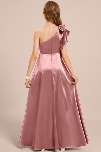 Robe Cérémonie Satin Bordeaux Élégante - gallery 2