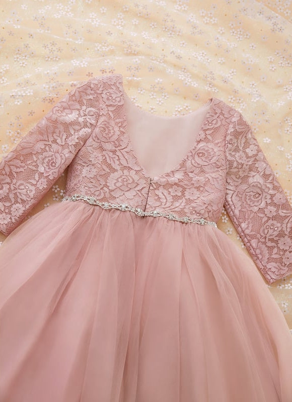 Robe Cérémonie Enfant Rose Tulle - gallery 6