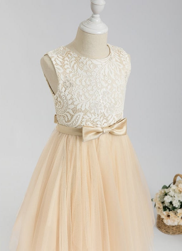 Robe Cérémonie Enfant Tulle Créme - gallery 7