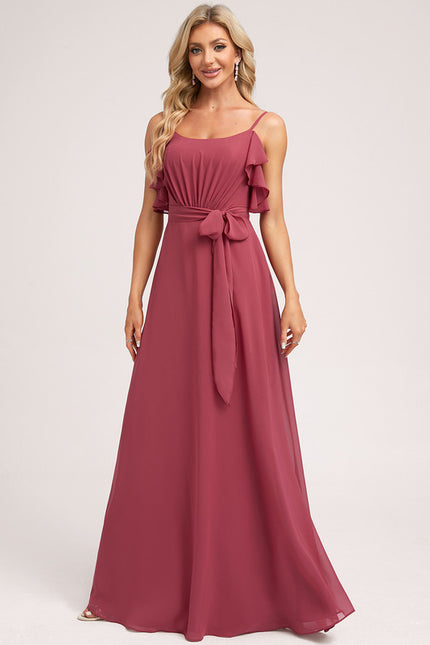 Robe Cérémonie Longue Volants Rose - gallery 1