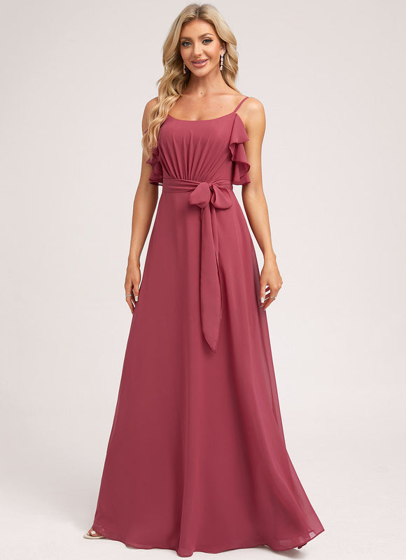 Robe Cérémonie Longue Volants Rose - gallery 1