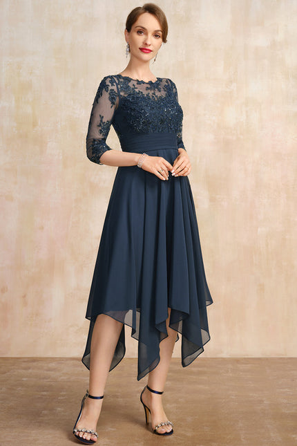 Robe Cérémonie En Dentelle Marine - gallery 4