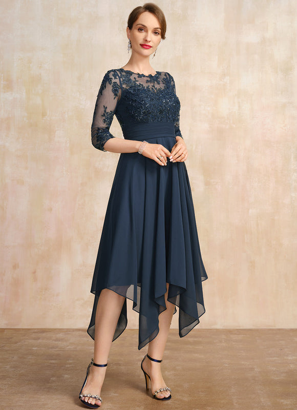 Robe Cérémonie En Dentelle Marine - gallery 4