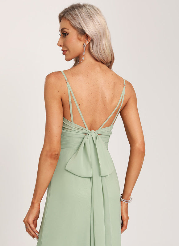 Robe Cérémonie Longue Volants Rose - gallery 1