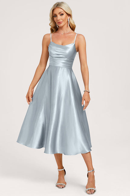 Robe Cérémonie Satinée Ciel - gallery 2