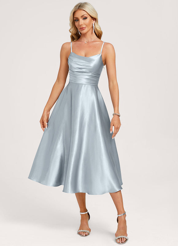 Robe Cérémonie Satinée Ciel - gallery 2