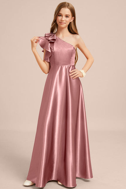 Robe Cérémonie Satin Bordeaux Élégante