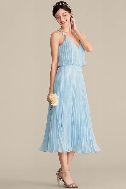 Robe Cérémonie Plissée Céleste