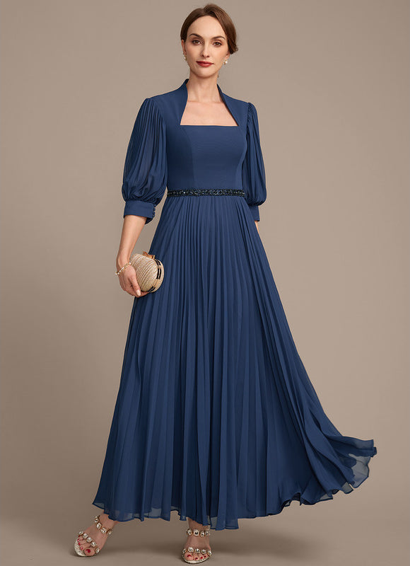 Robe Cérémonie Plissée Marine Élégante - gallery 5