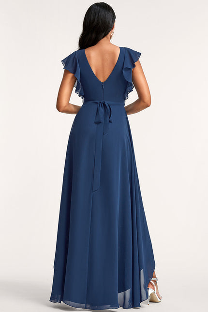 Robe Cérémonie Fluide Marine Élégante - gallery 3