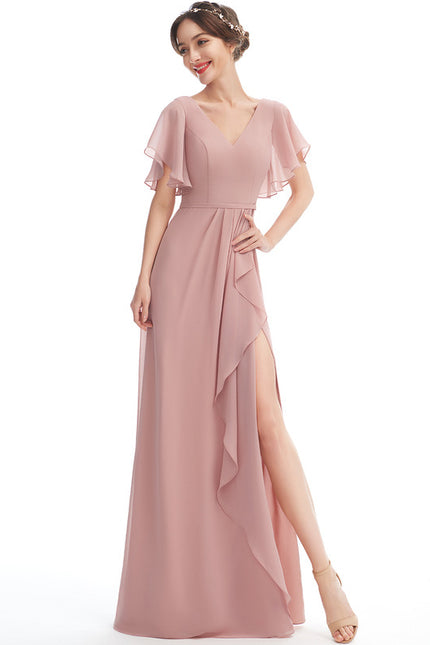 Robe Cérémonie Longue Volants Rose - gallery 5