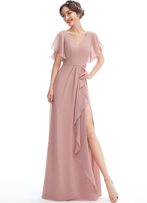 Robe Cérémonie Longue Volants Rose - gallery 5