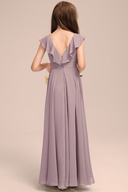 Robe Cérémonie Mousseline Bleu Pastel - gallery 5