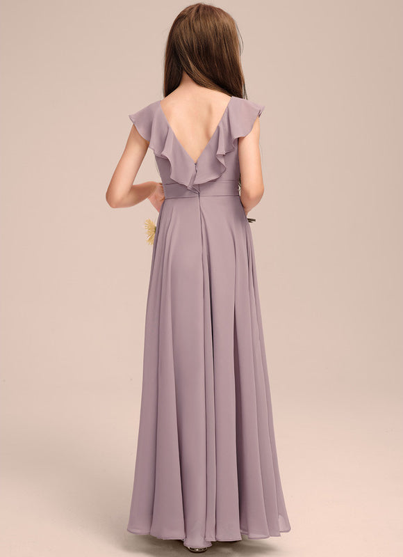 Robe Cérémonie Mousseline Bleu Pastel - gallery 5