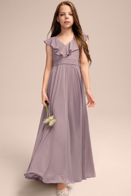 Robe Cérémonie Mousseline Bleu Pastel - gallery 1