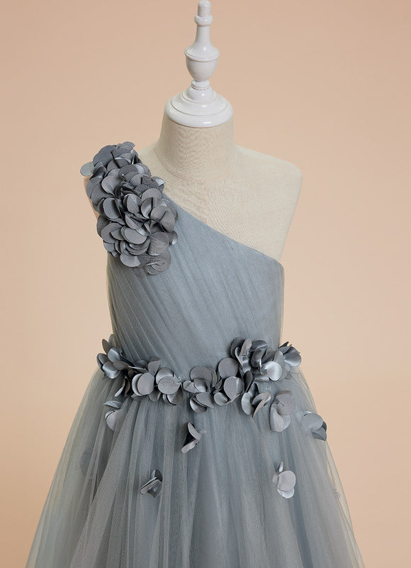 Robe Cérémonie Florale Asymétrique - gallery 1