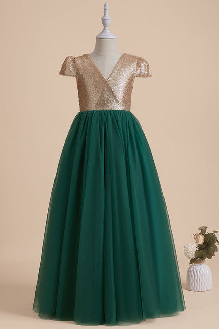 Robe Cérémonie Émeraude Pailletée - gallery 1
