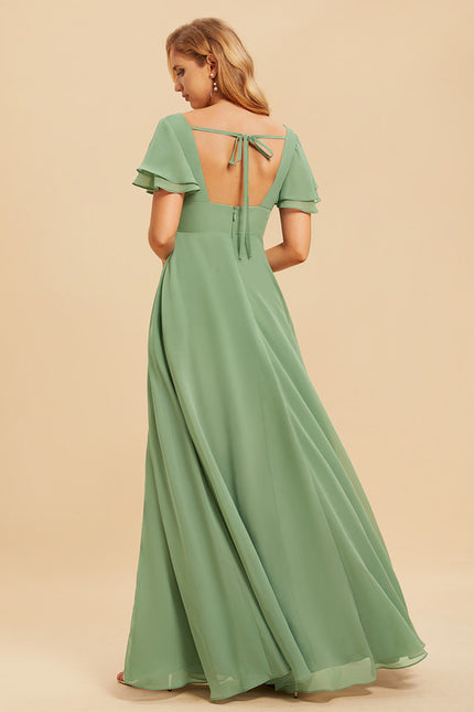 Robe Cérémonie Longue Volants Rose - gallery 3