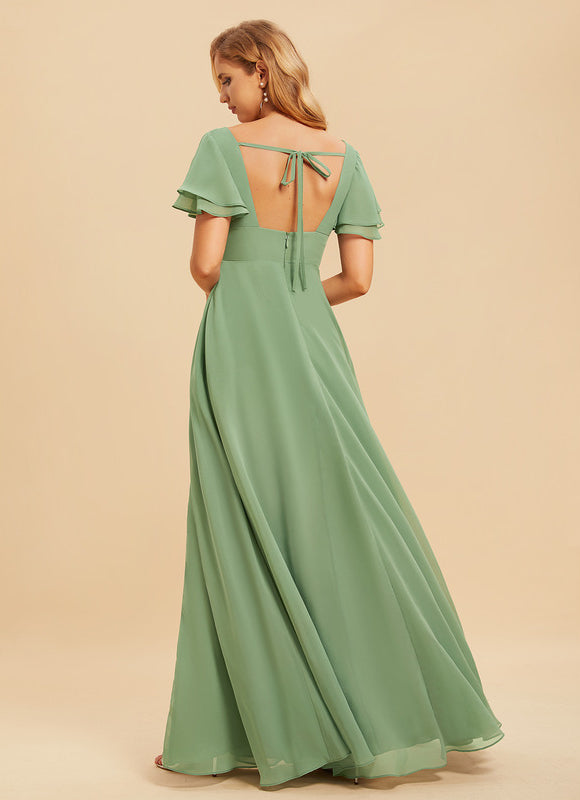 Robe Cérémonie Longue Volants Rose - gallery 3