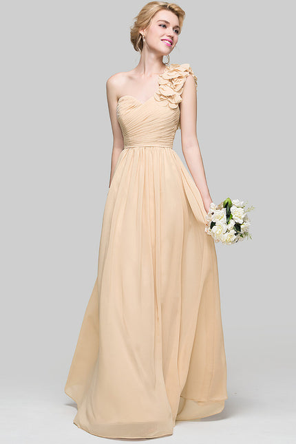 Robe Cérémonie Asymétrique Beige