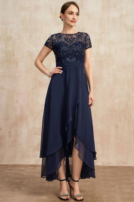 Robe Cérémonie En Dentelle Marine - gallery 4