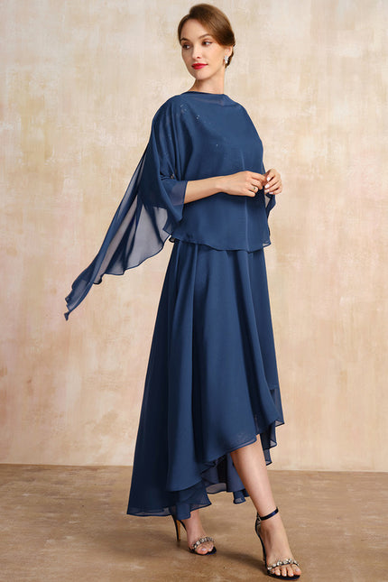 Robe Cérémonie En Dentelle Marine - gallery 2