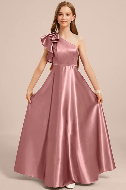 Robe Cérémonie Satin Bordeaux Élégante - gallery 1