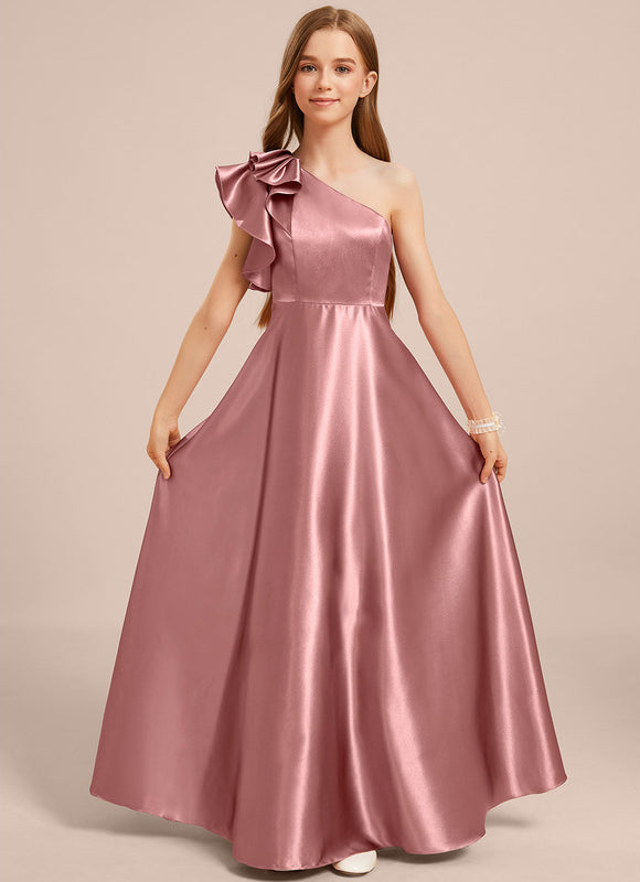 Robe Cérémonie Satin Bordeaux Élégante - gallery 1