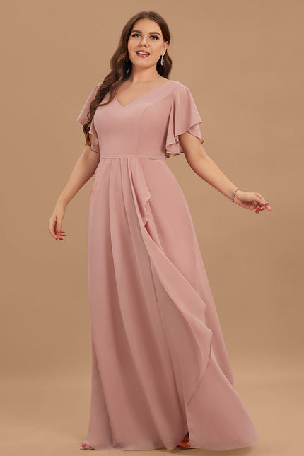 Robe Cérémonie Longue Volants Rose - gallery 8