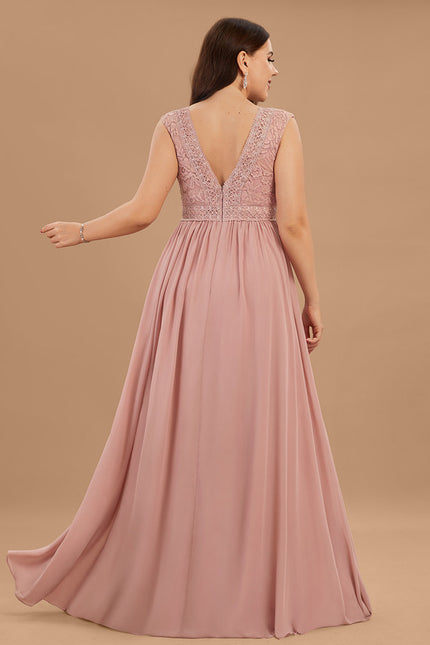 Robe Cérémonie Longue Rose Élégante - gallery 8