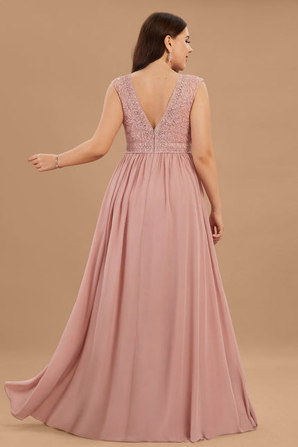 Robe Cérémonie Longue Rose Élégante - gallery 8