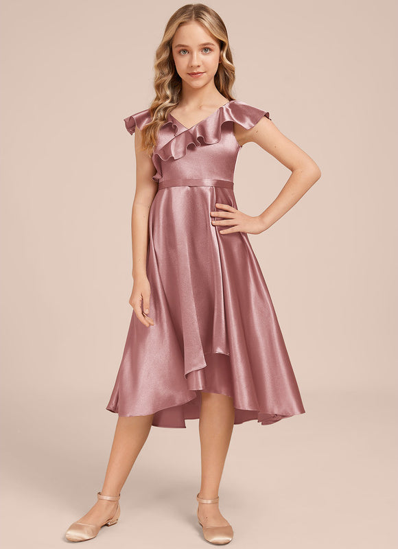 Robe Cérémonie Satin Bleu Ciel - gallery 5