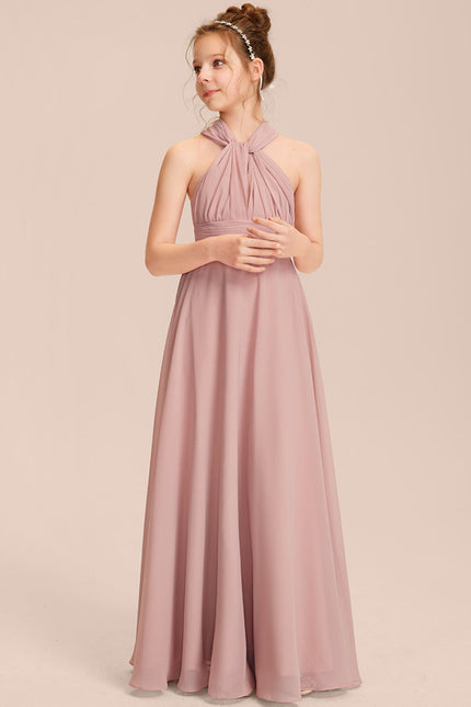 Robe Cérémonie Mousseline Rose Poudré - gallery 3