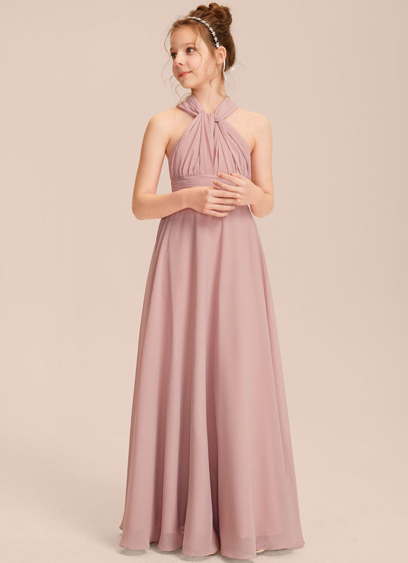 Robe Cérémonie Mousseline Rose Poudré - gallery 3