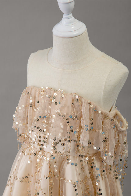 Robe Cérémonie Pailletée Dorée - gallery 1