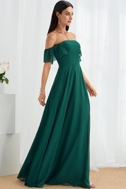 Robe Cérémonie Mousseline Vert Profond - gallery 1