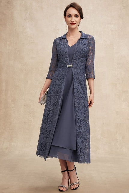 Robe Cérémonie Chic Matériel Dentelle - gallery 1