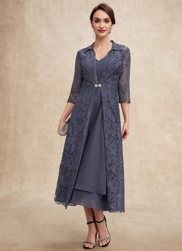 Robe Cérémonie Chic Matériel Dentelle - gallery 1