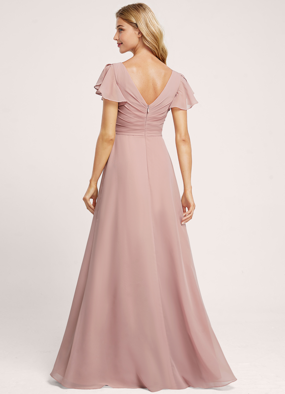 Robe Cérémonie Longue Volants Rose - gallery 4