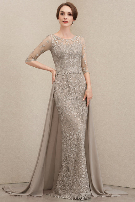 Robe Longue Ceremonie Beige - gallery 4