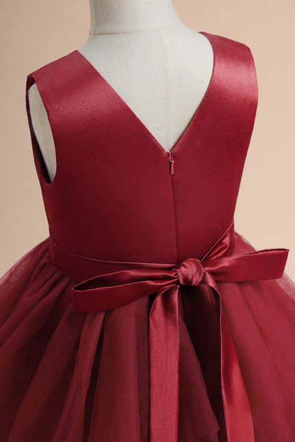 Robe Cérémonie Rouge Tulle Élégant - gallery 2