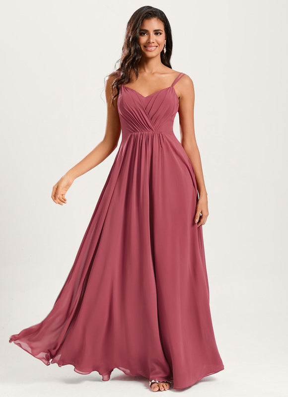 Robe Cérémonie Longue Volants Rose