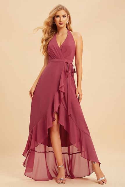 Robe Cérémonie Mousseline Asymétrique