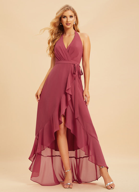 Robe Cérémonie Mousseline Asymétrique