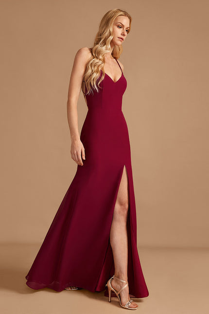 Robe Cérémonie Bordeaux Ajustée - gallery 2