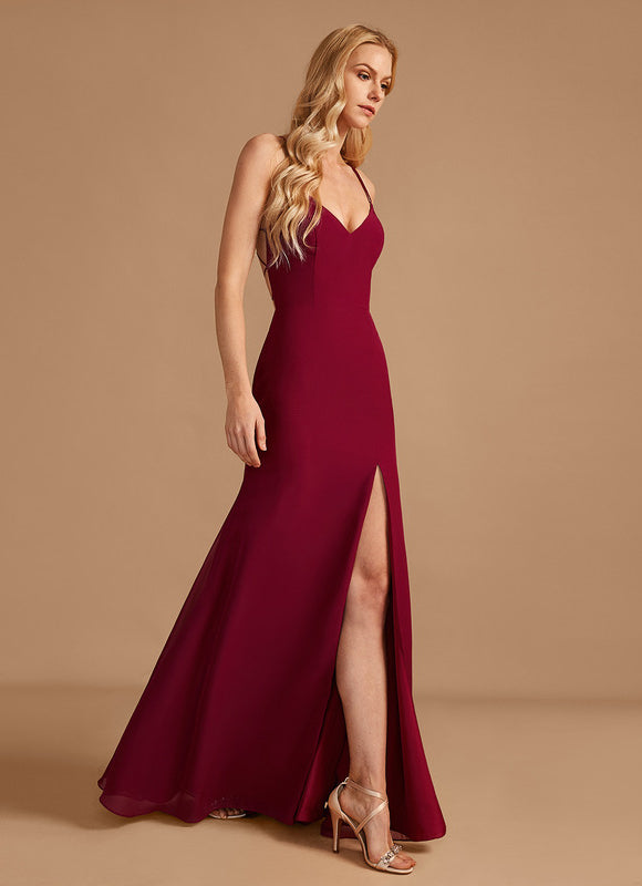 Robe Cérémonie Bordeaux Ajustée - gallery 2
