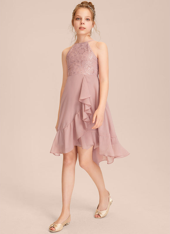 Robe Cérémonie Volants Rose Pâle - gallery 3