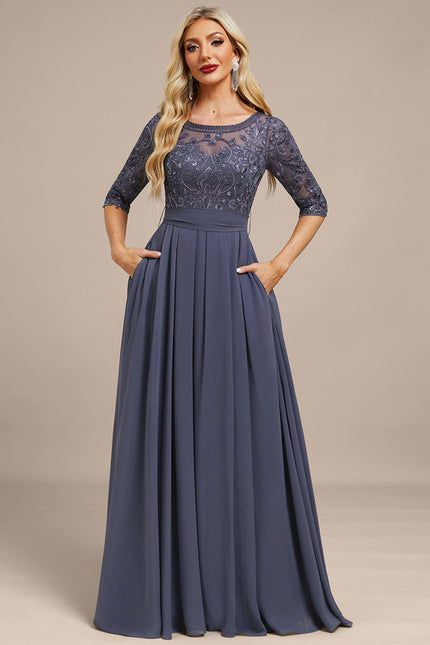 Robe Ceremonie Femme Manche Longue - gallery 2