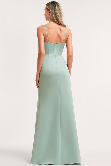 Robe Cérémonie Satin Vert Deau - gallery 4